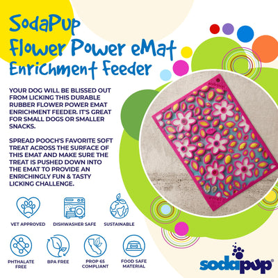 Sodapup - E-mat (Enrichment Licking Mat) - Flower Pink - Toys - Sodapup - Shop The Paw