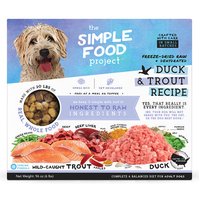 The Simple Food Project Freeze-Dried Raw for Dogs | Duck & Trout Recipe - Food - The Simple Food Project - Shop The Paw