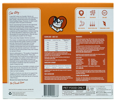 Proudi Frozen Raw Cat Food - Turkey & Chicken - Non-prescription Cat Food - Proudi - Shop The Paw