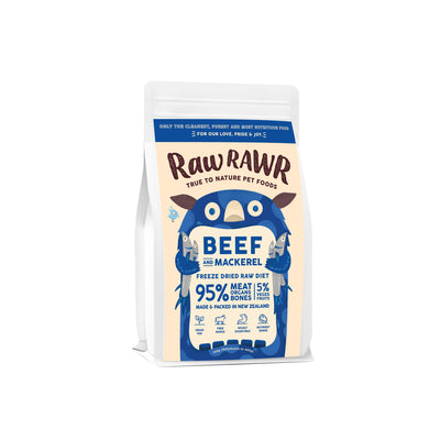 Raw Rawr Freeze Dried Raw Diet - Beef and Mackerel | Food | Raw Rawr - Shop The Paws