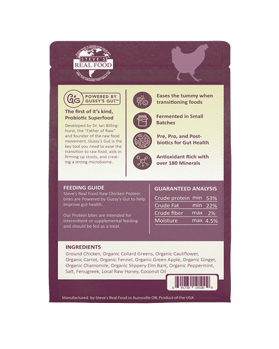 Steve's Real Food Freeze Dried Fermented Gut Health Treats - Chicken Protein Bites - Dog Treats - Steve's Real Food - Shop The Paw