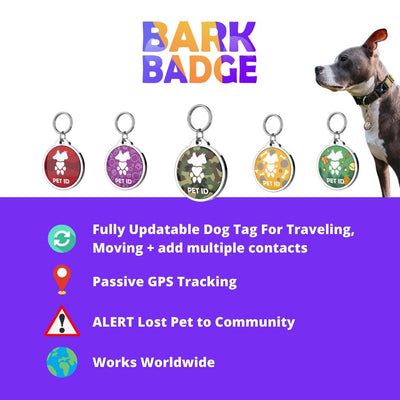 Bark Badge Wavy Red Badge - Pet ID Tags - BARK BADGE - Shop The Paw