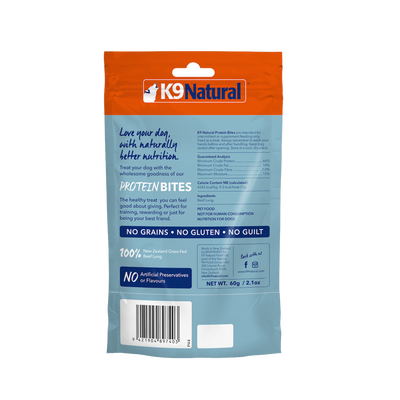 K9 Natural Air Dried Beef Lung Protein Bites Treats - Treats - K9 Natural - Shop The Paw