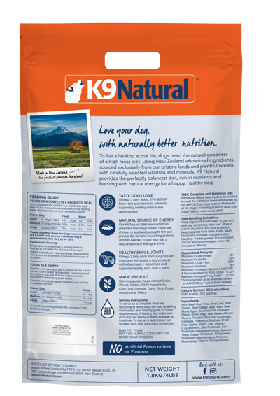 K9 Natural Freeze Dried Hoki & Beef Feast | Food | K9 Natural - Shop The Paws