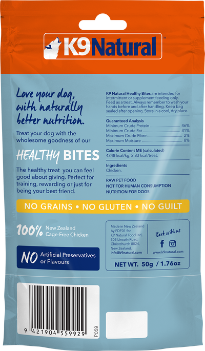 K9 Natural Freeze Dried Chicken Healthy Bites Treats | Supplement | K9 Natural - Shop The Paws