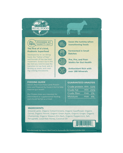 Steve's Real Food Freeze Dried Fermented Gut Health Treats - Lamb Protein Bites - Dog Treats - Steve's Real Food - Shop The Paw