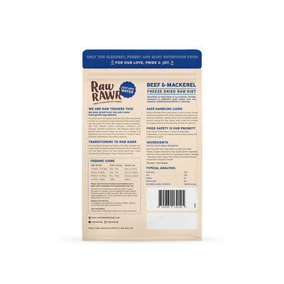 Raw Rawr Freeze Dried Raw Diet - Beef and Mackerel | Food | Raw Rawr - Shop The Paws