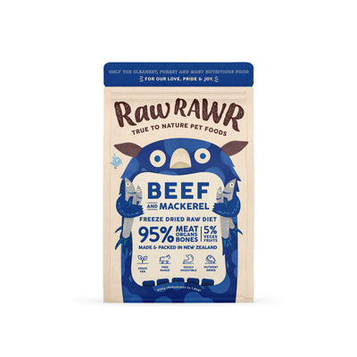 Raw Rawr Freeze Dried Raw Diet - Beef and Mackerel | Food | Raw Rawr - Shop The Paws