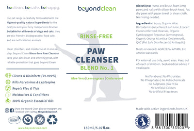 Beyond Clean - Rinse-Free Paw Cleanser | Blend No 1 Lemongrass | Grooming | Beyond Clean - Shop The Paws