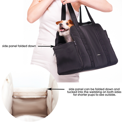 Pups & Bubs Everywhere Convertible Tote Bag Pet Carrier (Black) - Pet Carriers & Crates - Pups & Bubs - Shop The Paw