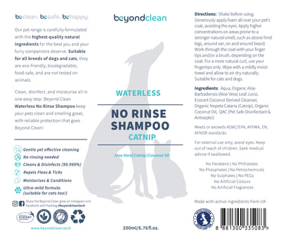 Beyond Clean - Waterless No Rinse Shampoo | Catnip | Grooming | Beyond Clean - Shop The Paws