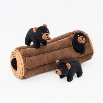 ZippyPaws Zippy Burrow - Black Bear Log - Toys - ZippyPaws - Shop The Paw