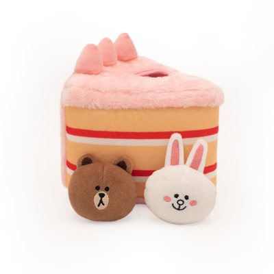 ZippyPaws LINE FRIENDS Zippy Burrow™ - Brown and Friends in Cake - Toys - ZippyPaws - Shop The Paw