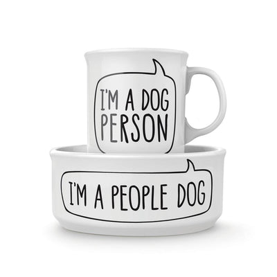 Howligans Mug+Dog Bowl Set (I'm a Dog Person / I'm a People Dog) - Pet Bowls, Feeders & Waterers - Howligans - Shop The Paw