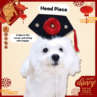 CNY Traditional Head Accessories - Dog Apparel - shopthepaw - Shop The Paw
