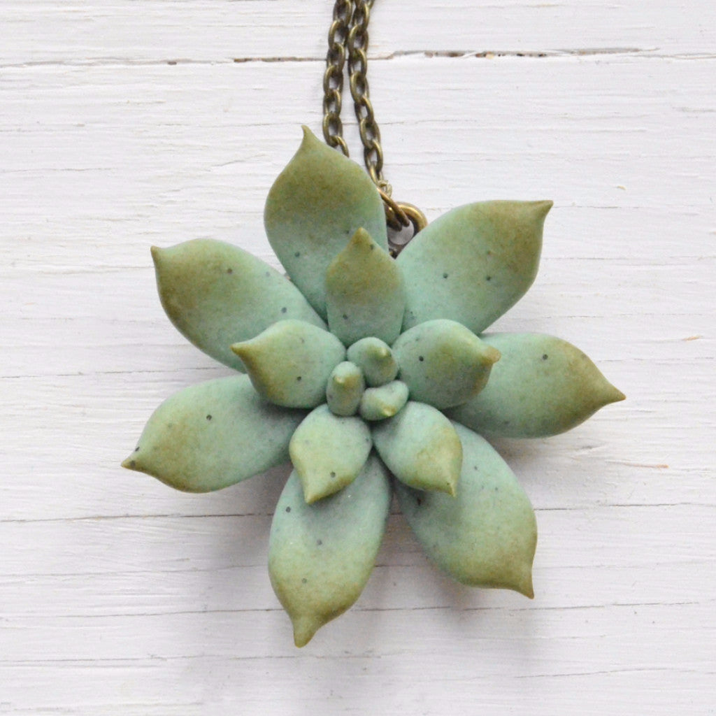 Succulent Necklace - Handmade From Polymer Clay, A Succulent Pendant ...