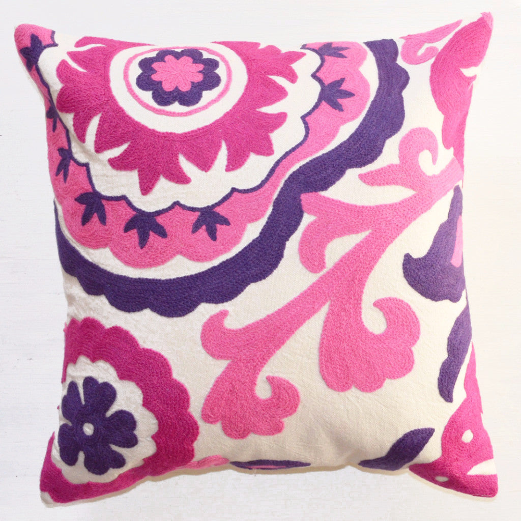 pink and purple pillows