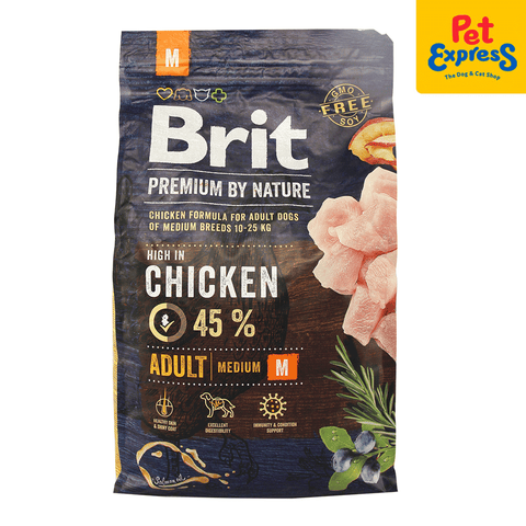 Brit Premium by Nature Adult Medium Breed Chicken Dry Dog Food 3kg