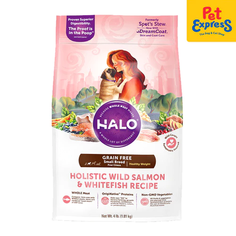 Halo Holistic Small Breed Wild Salmon and Whitefish Recipe Dry Dog Food 4lbs