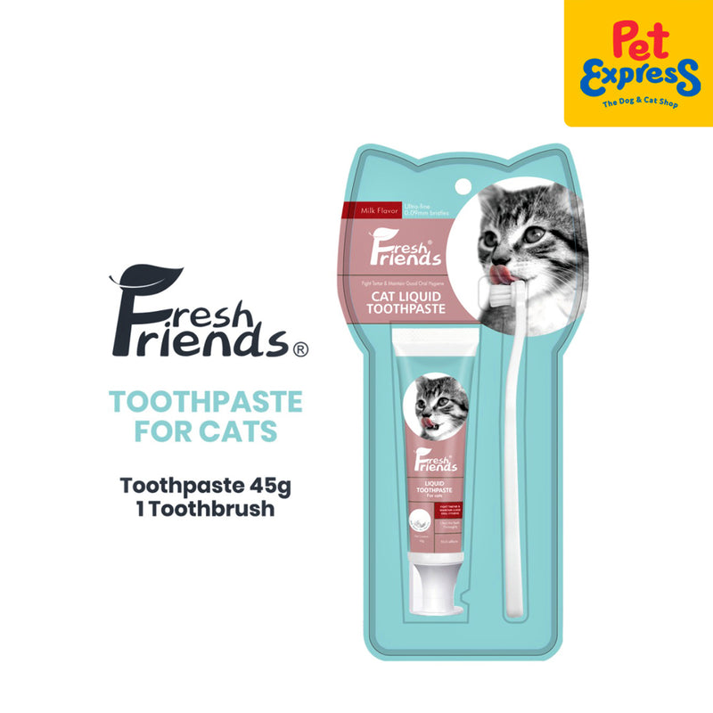 Fresh Friends Set of Toothpaste 90g + Toothbrush Cat Dental Care