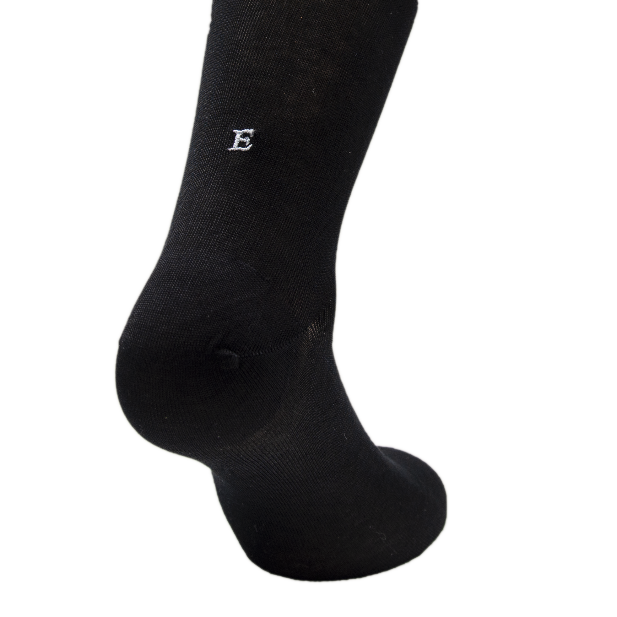Black Men's Socks with Grey Initials - Filo di scozia Super light Stretch - Size 40/45 - 159