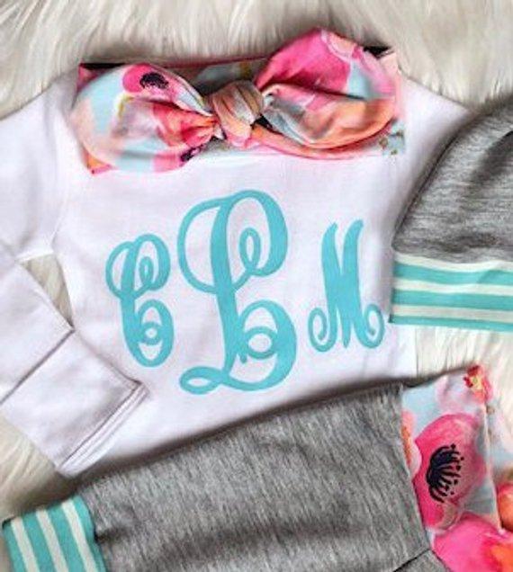 personalized newborn girl coming home outfit