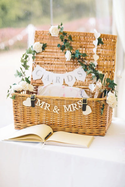 wedding cards in basket