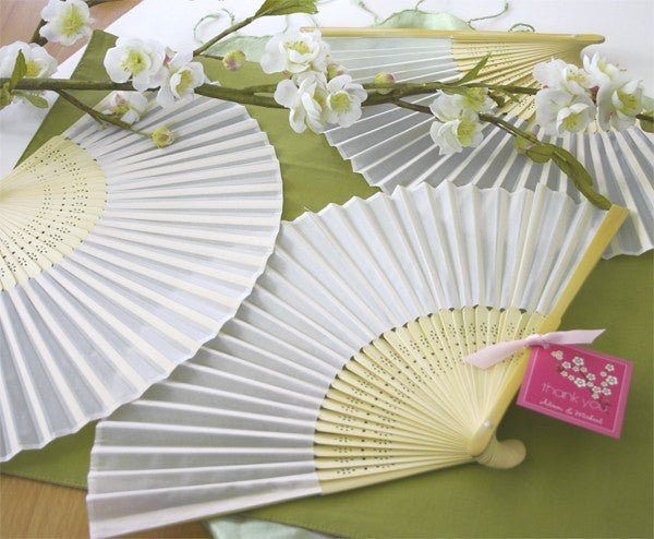 silk hand fans wedding favors