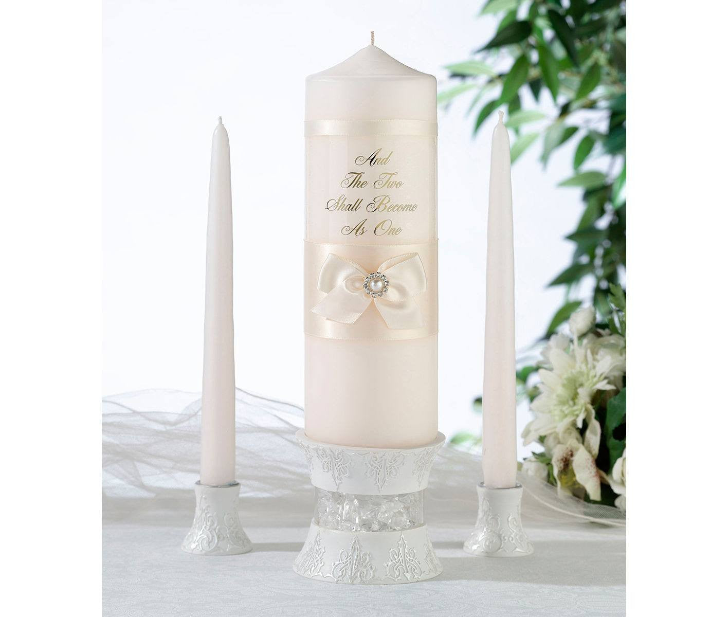 ivory unity candle set