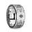 SAINT Brushed Tungsten Wedding Band with Grooves & Black Diamond - 10mm