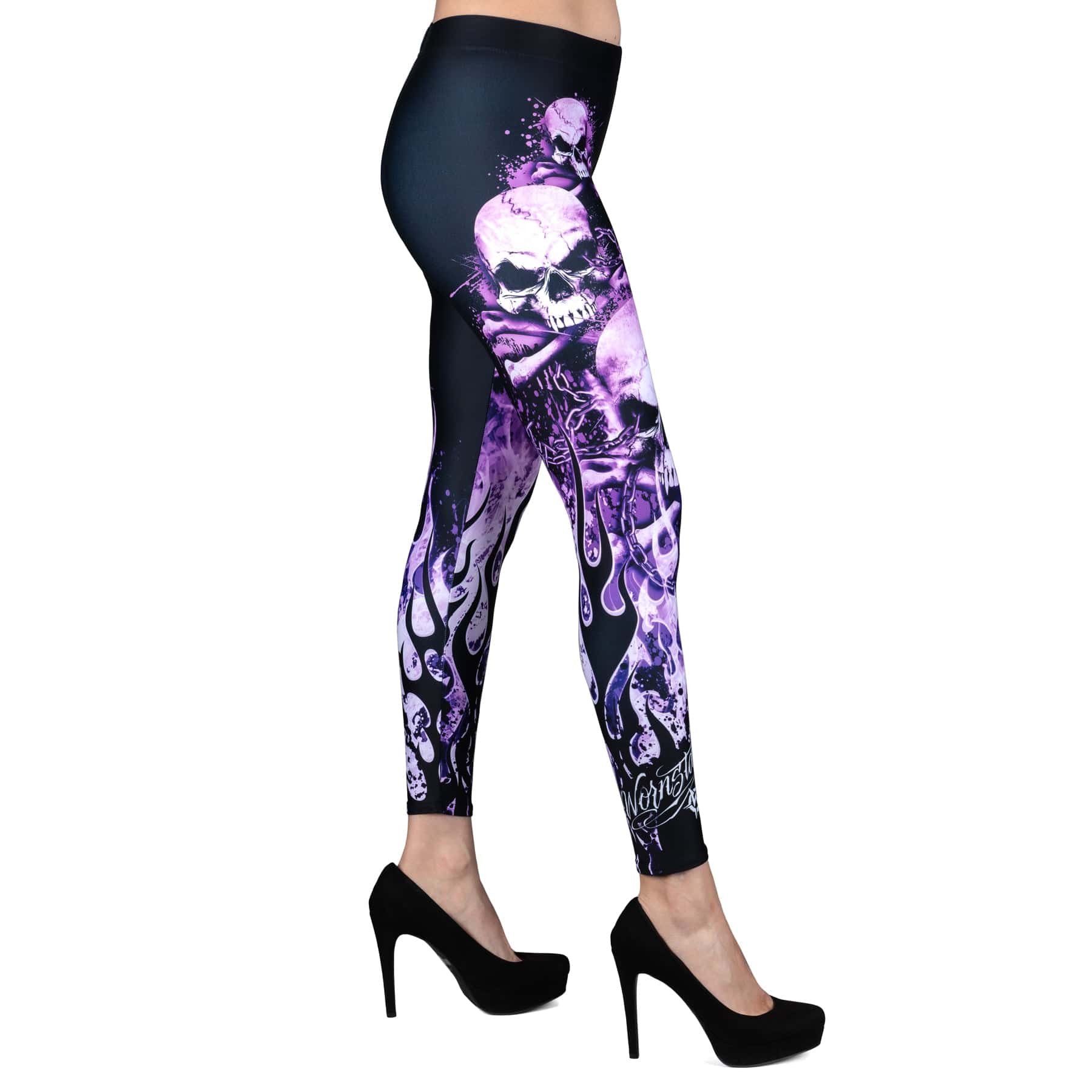 Wornstar Clothing Hellfire Womens Leggings - Purple/Black