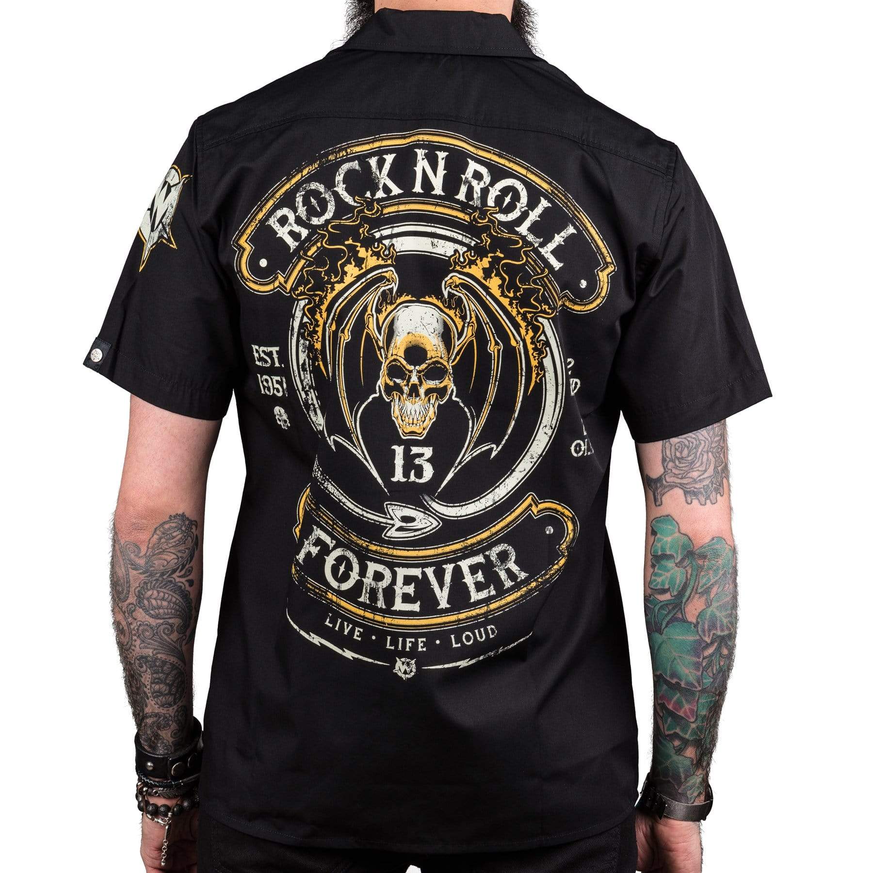 Wornstar Clothing Rock N Roll Forever Mens Shirt