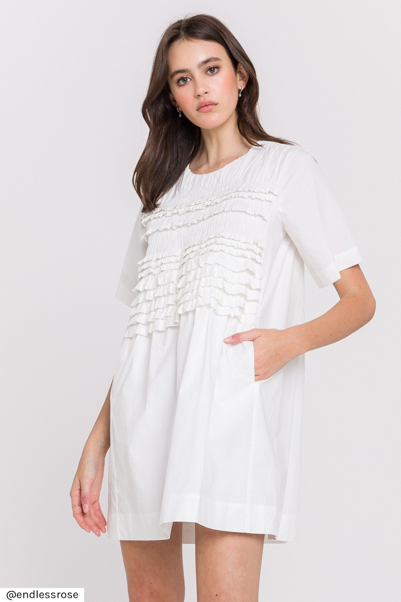 white oversized shirt dress