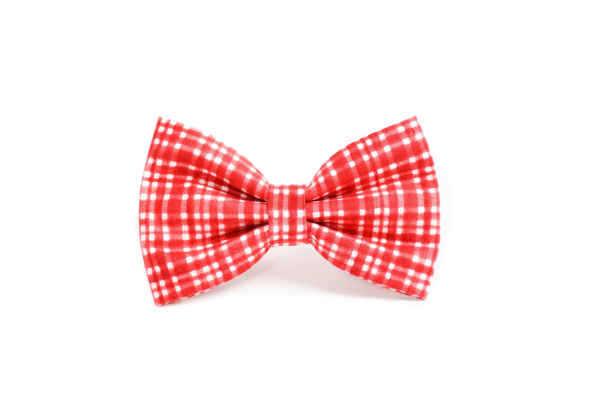 red plaid dog bow tie