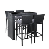 Furniture > Outdoor - Gardeon Outdoor Bar Set Table Chairs Stools Rattan Patio Furniture 4 Seaters