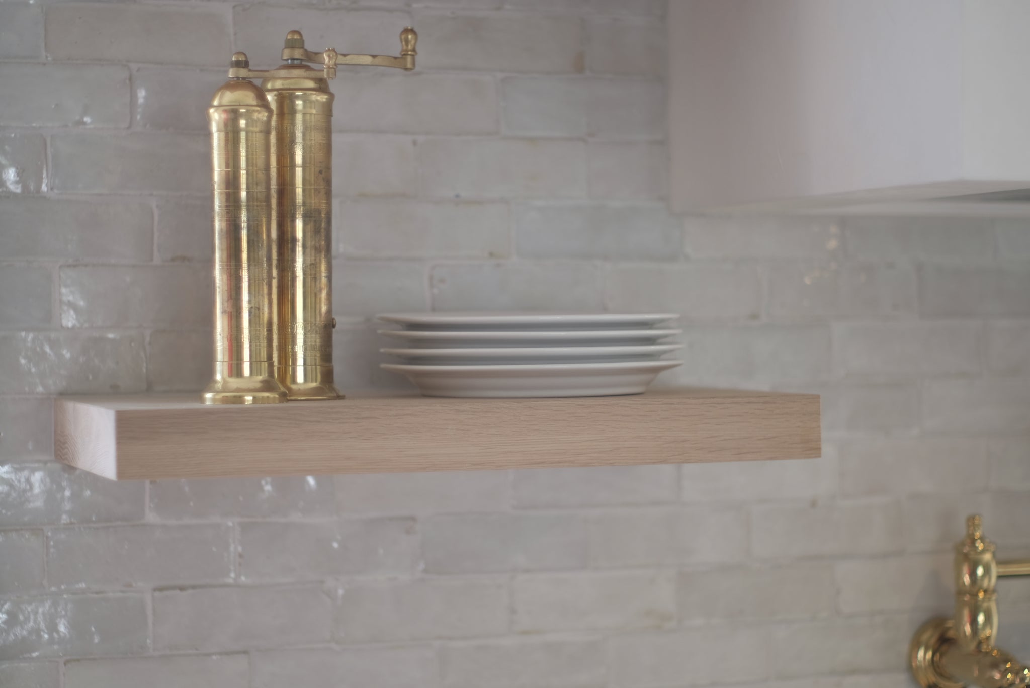 Floating White Oak Shelves