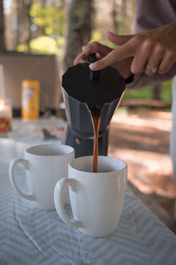 Stove-top espresso maker to use camping