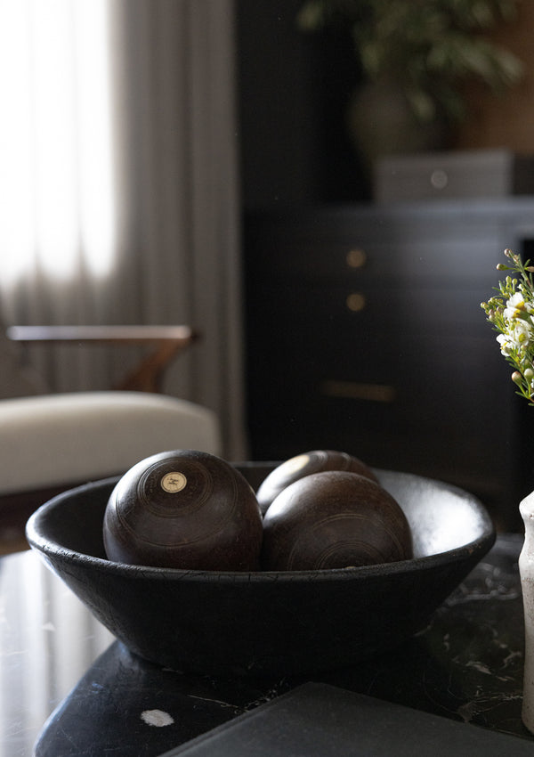 Blackened Wooden Bowl