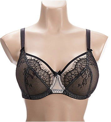 Curvy Couture Sheer Mesh Plunge T-Shirt Bra in Plumeria - Busted