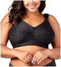 Elila Embroidered Softcup Longline Back Hook Bra (5001) 42E/Black