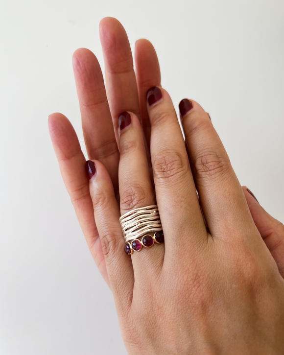 Aura Ring in Oval Rubellite