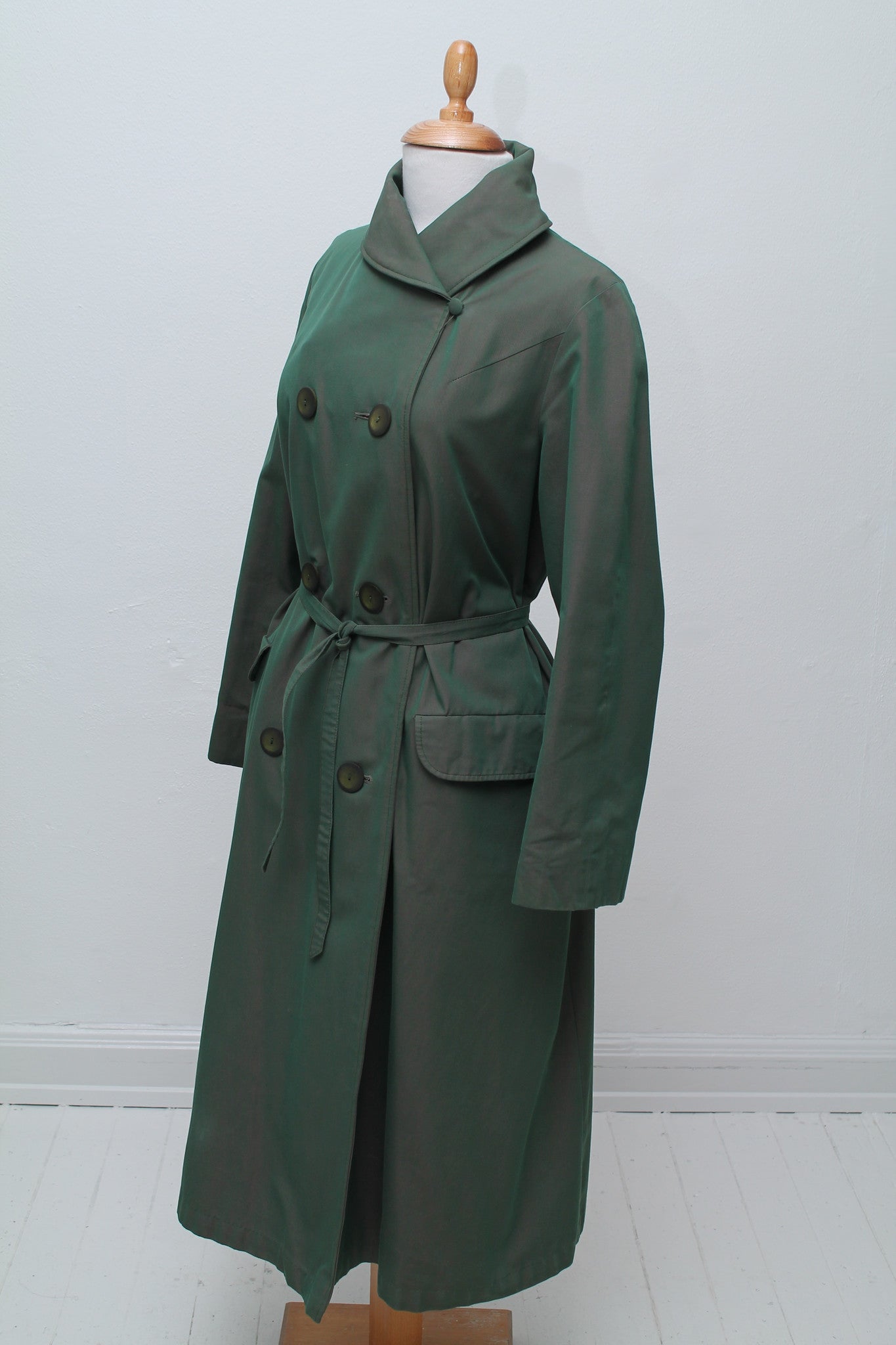 Grøn vintage frakke med hat 1950. –