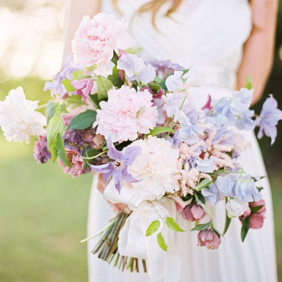 Bridal bouquet peonies spring flowers - LOV Flowers