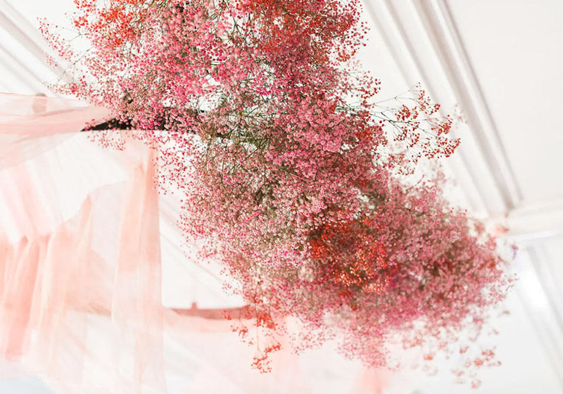 Gypsophila hanging wedding flower arrangement