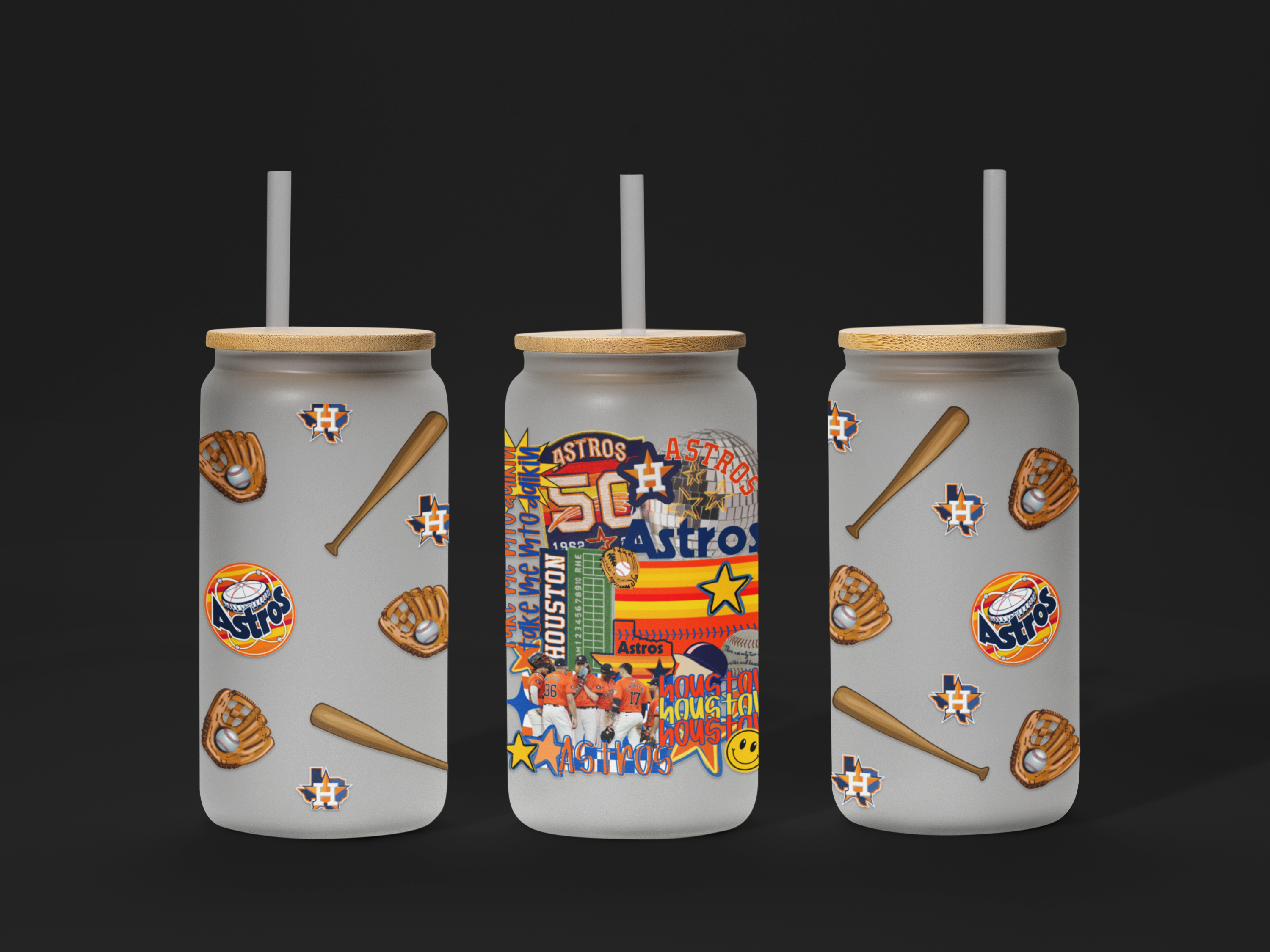 H-Town Baseball Vibes UV DTF Transfer – Game Day Style with Houston Pride – Ready to Apply!