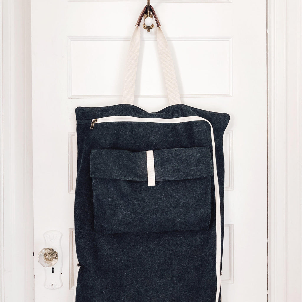 Washed Charcoal Garment Tote Hanging