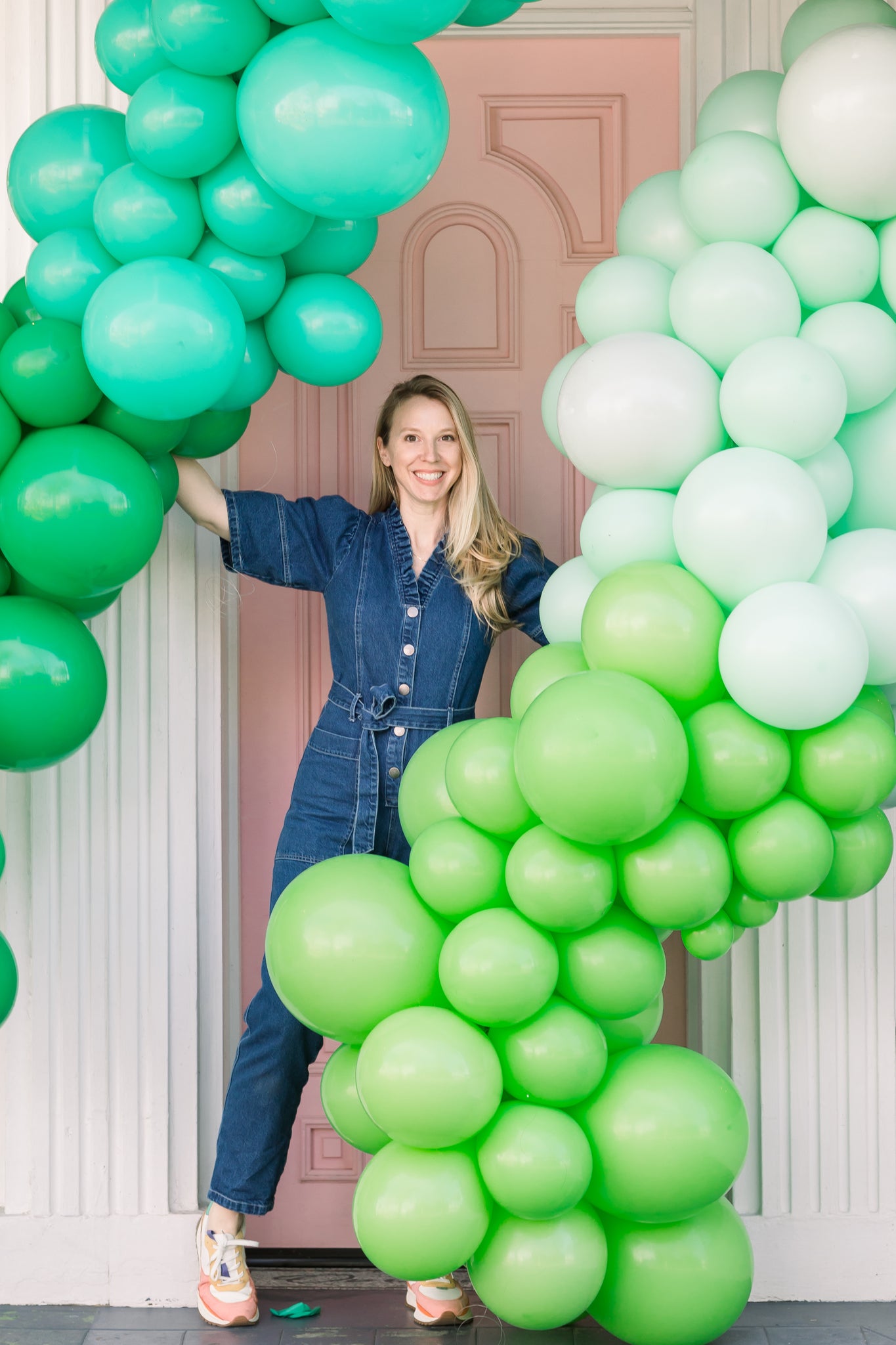 Green St. Patrick's Day balloon garland.