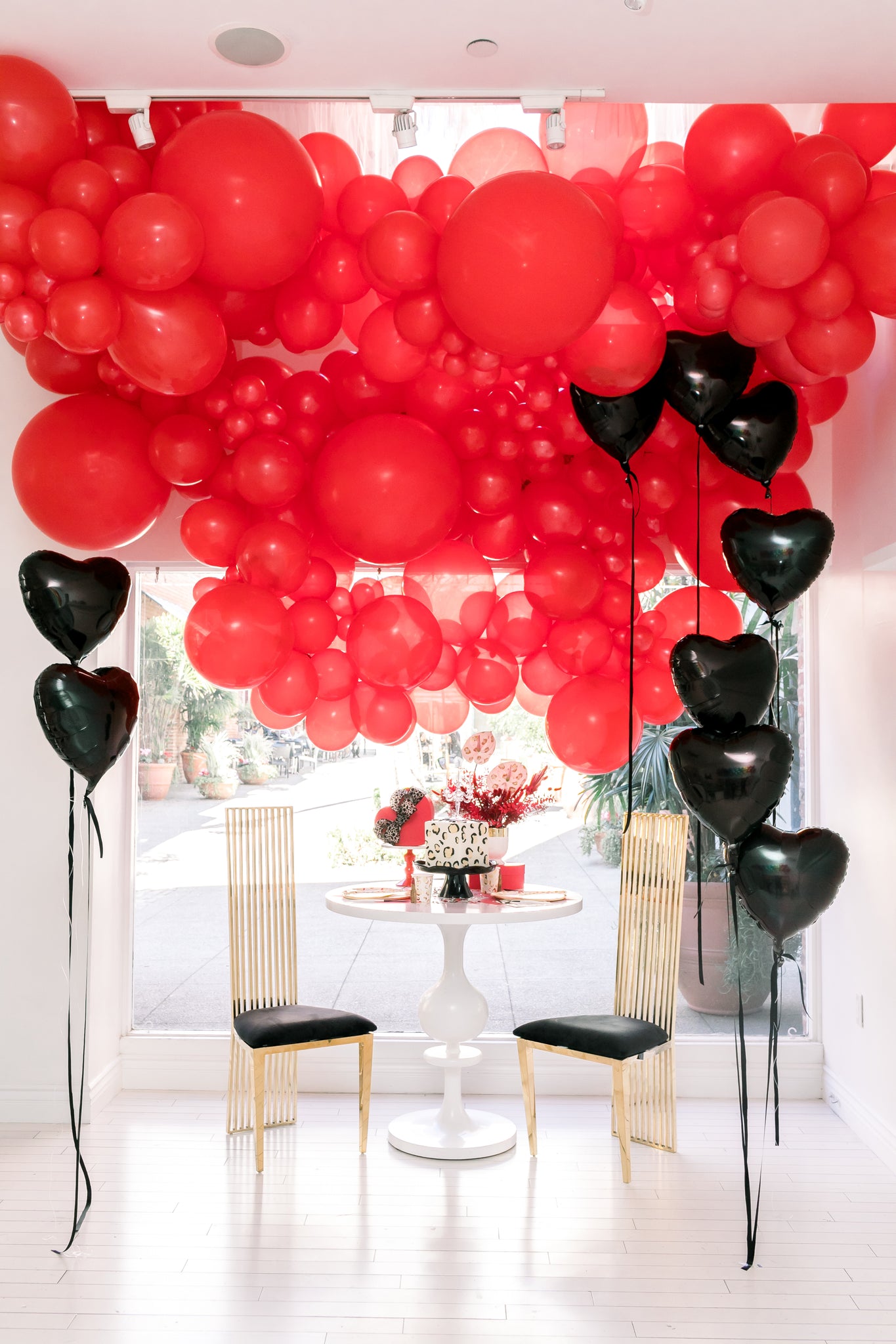 Red and black themed Valentine's Day party