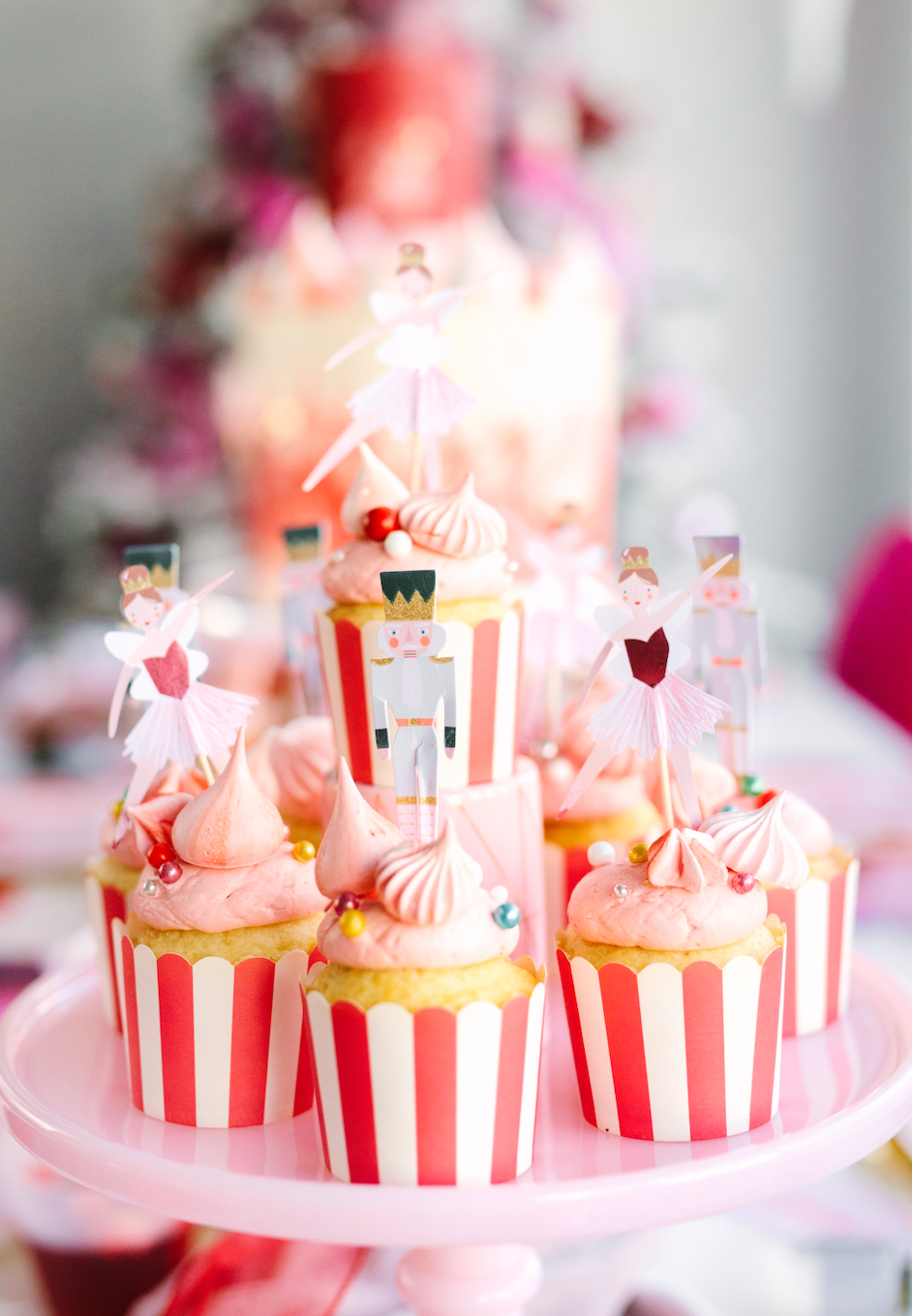 Nutcracker themed cupcakes for a Christmas party.
