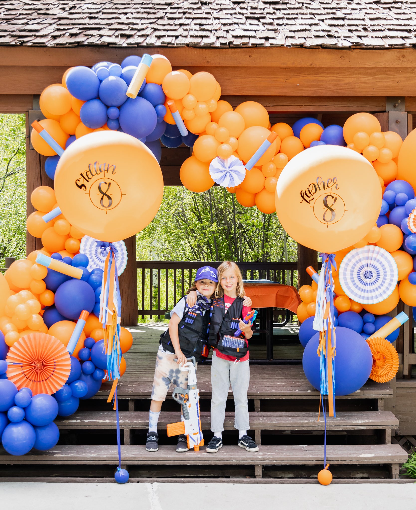 Nerf-themed party ideas for a boy's birthday party.